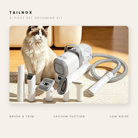 Pet Grooming Vacuum Kit - 5 Attachments, Low-Noise