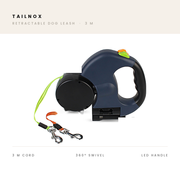 Retractable Dog Leash - 3m, Reflective, LED Handle Light